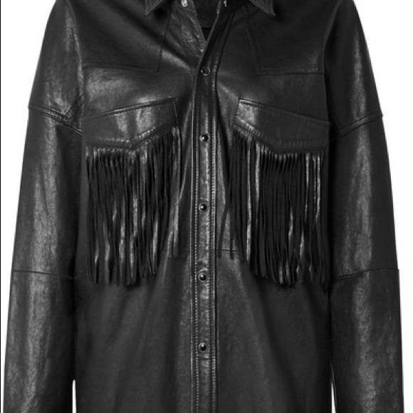 R13 Fringe Leather Shirt Jacket. - Picture 10 of 15
